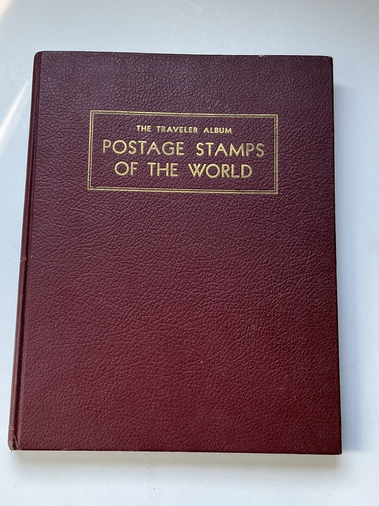 Traveler Album Postage Stamps Of The World 1954 Hundreds Of Stamps Collection