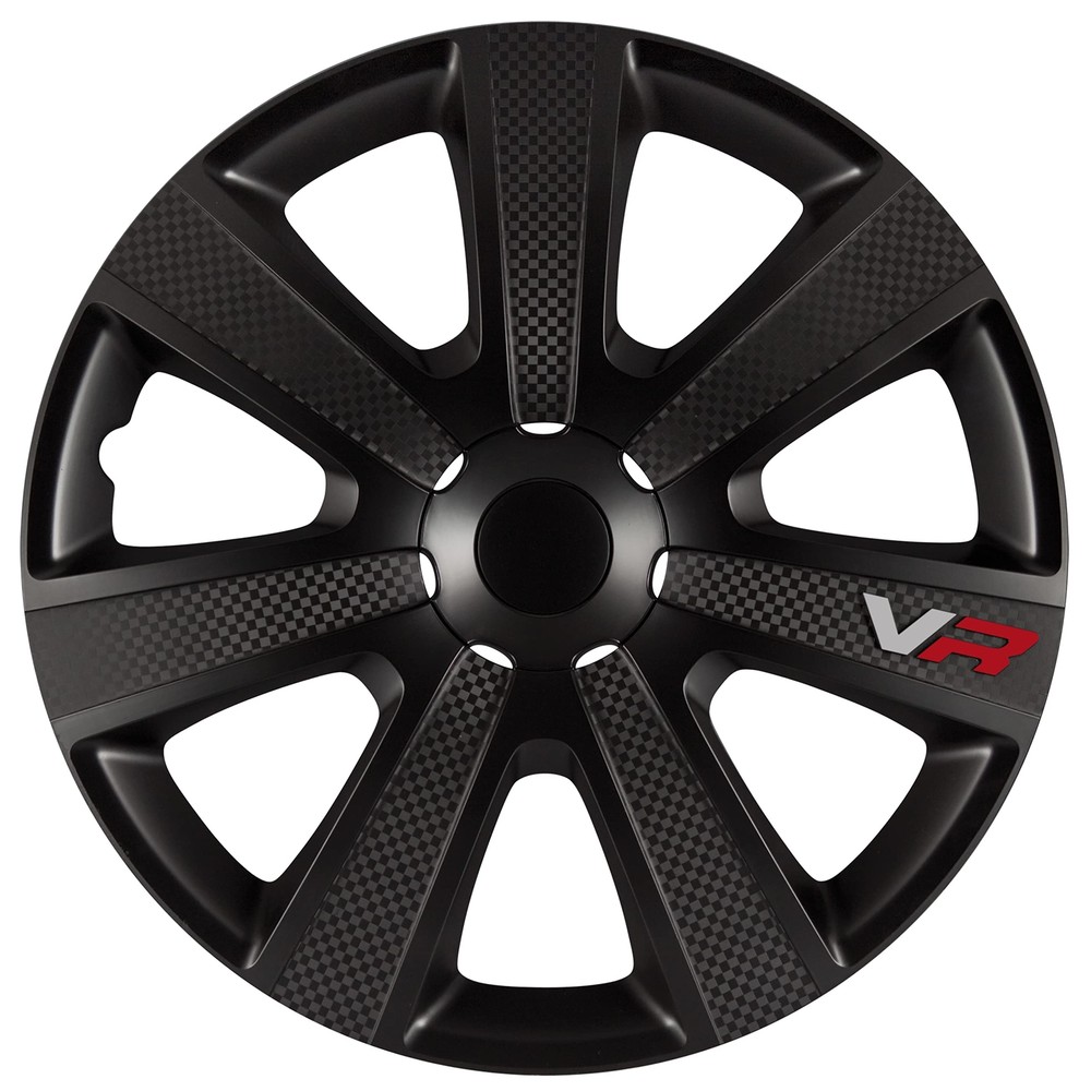 AUTO-STYLE Set wheel covers VR 16-inch black/carbon-look/logo