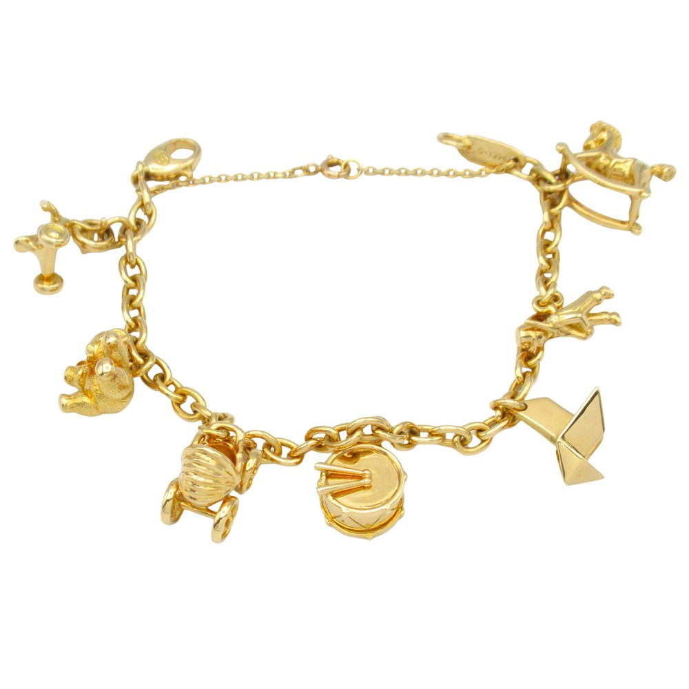 Cartier 7 Motif 18K Yellow Gold Bracelet Pre-Owned Unisex