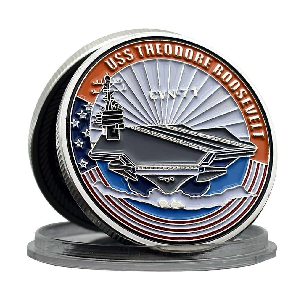 Carrier silver souvenir aircraft coin Us cvn-17 navy plated medal seal carrier