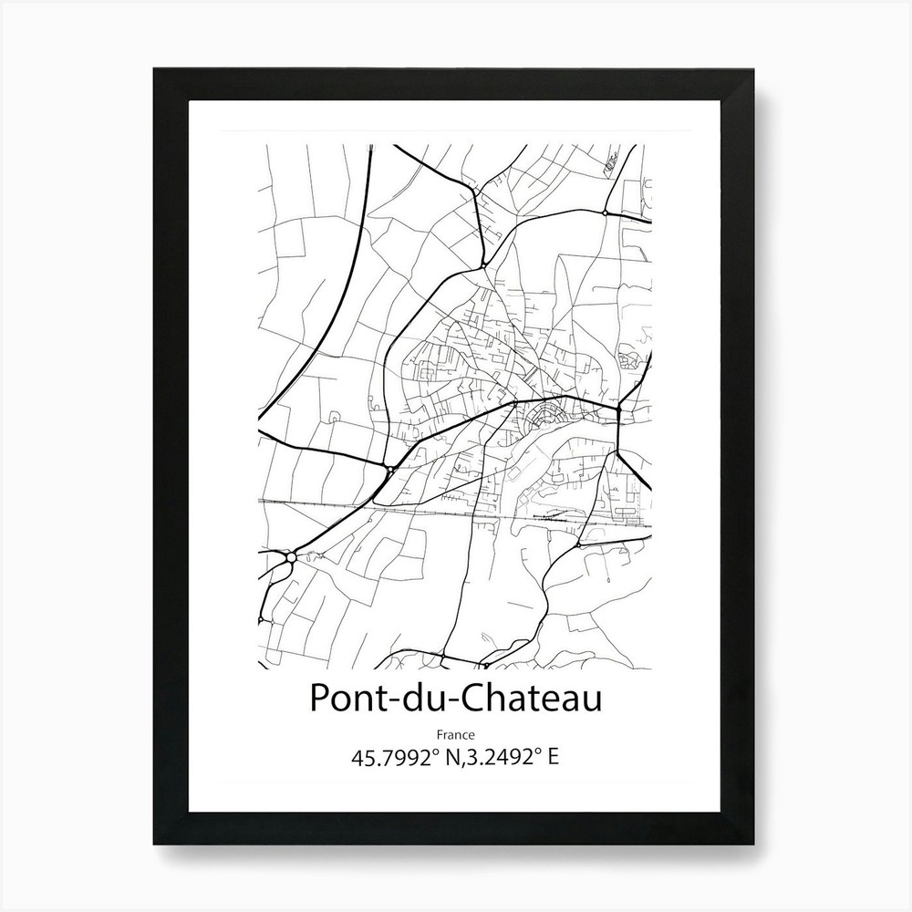 Pont Du Chateau,France Minimalist M Framed Wall Art Poster Canvas Print Picture
