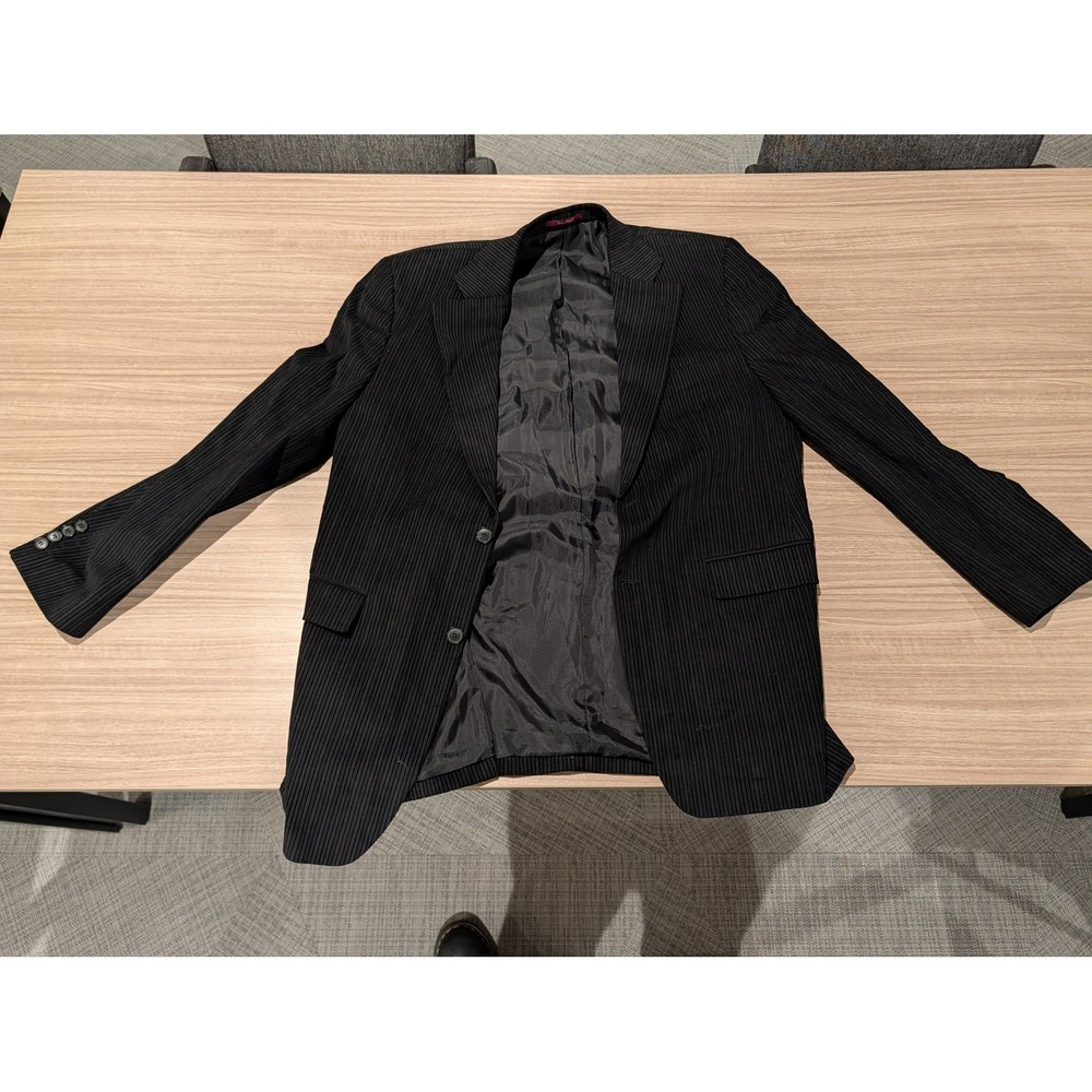 Peter Fitch Black Corduroy Sport Coat 42 - Ribbed Cotton Blazer Jacket - Classic