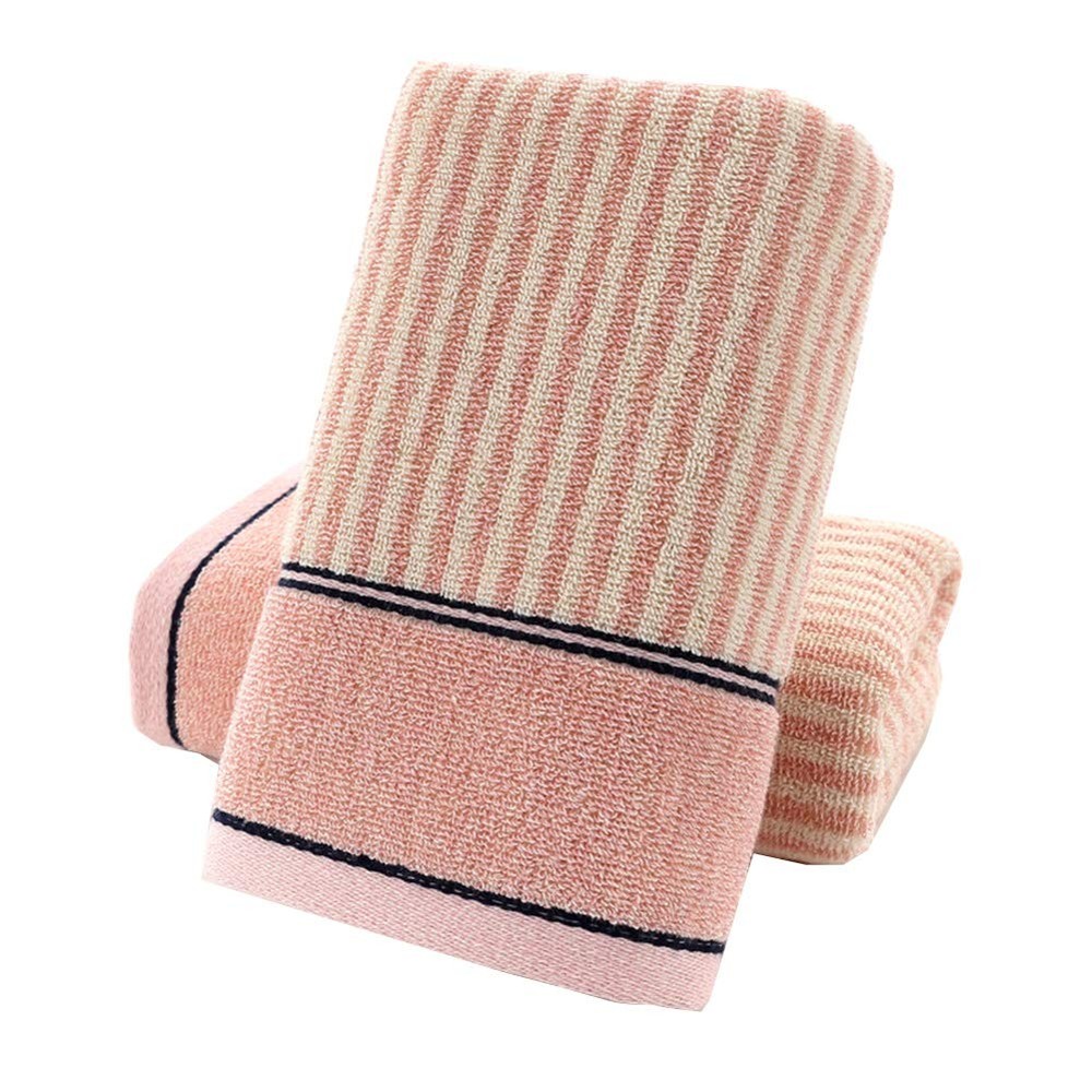 Hand Towels Set of 2 100% Cotton Striped Pattern Absorbent Soft Decorative To...