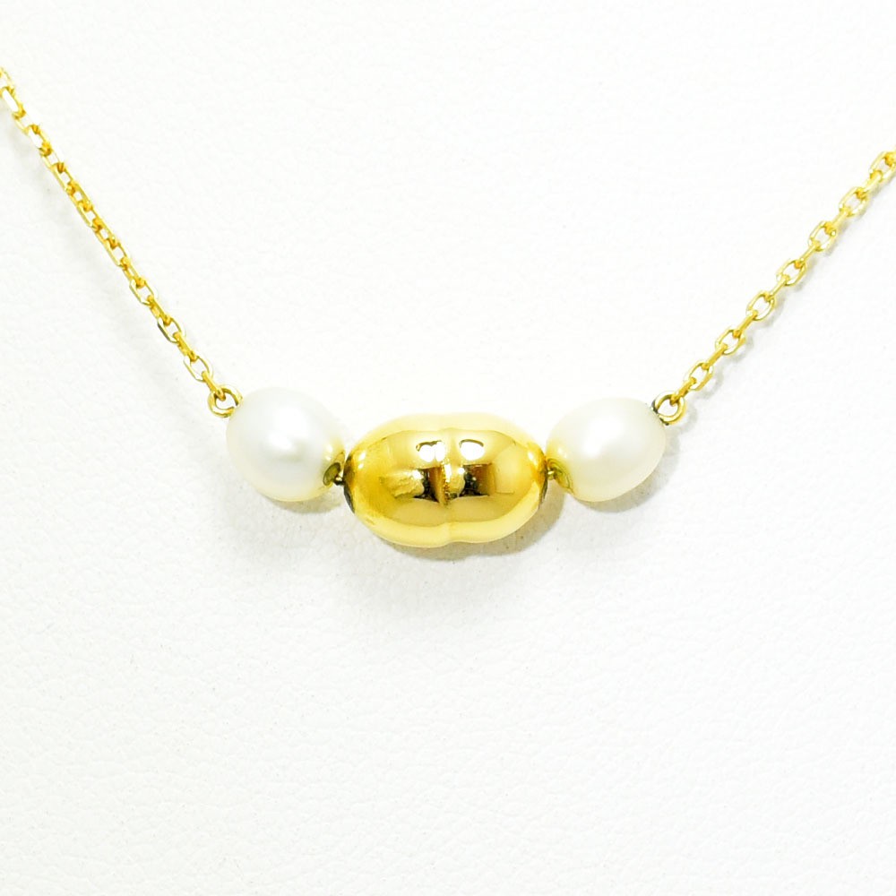 MIKIMOTO Pearl Necklace K18 Gold New Finish Used