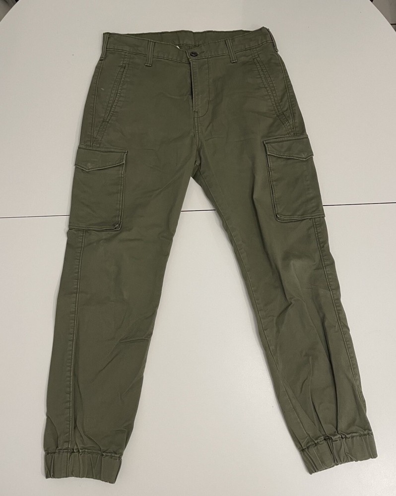 Levis Cargo Pants Mens Size 31x30 Olive Green 502 Taper Fit Hybrid Utility