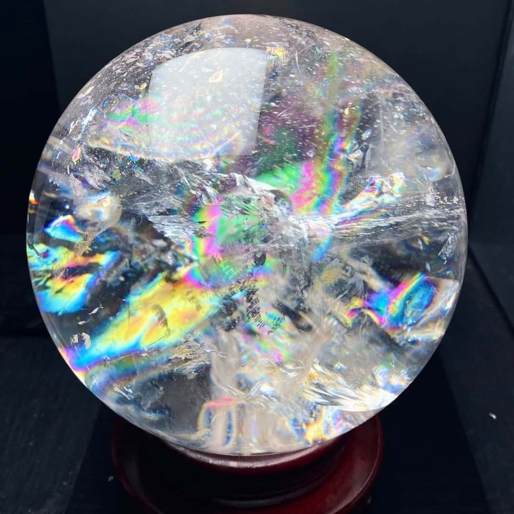 10.4LB Natural Clear Quartz Sphere Rainbow reiki crystal ball meditation 150mm