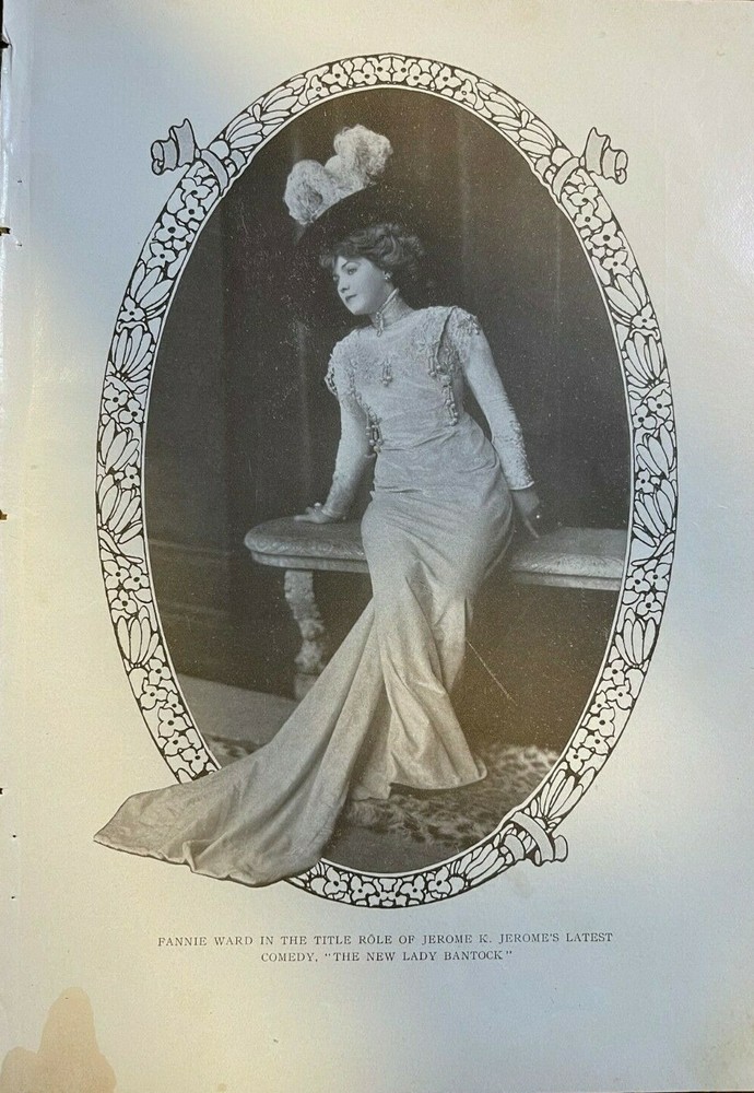 1906 Vintage Magazine Illustration Actress Fannie Ward