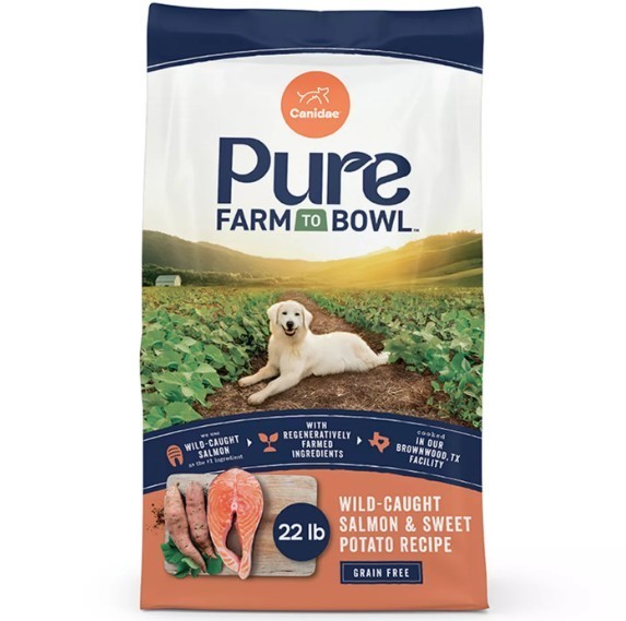 Canidae Pure Farm To Bowl Adult Dog Food - Wild-Caught Salmon Recipe, 22 lbs