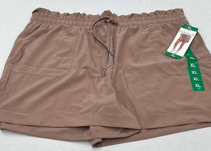 Danskin Women's Paperbag Shorts, Antler, Size XL