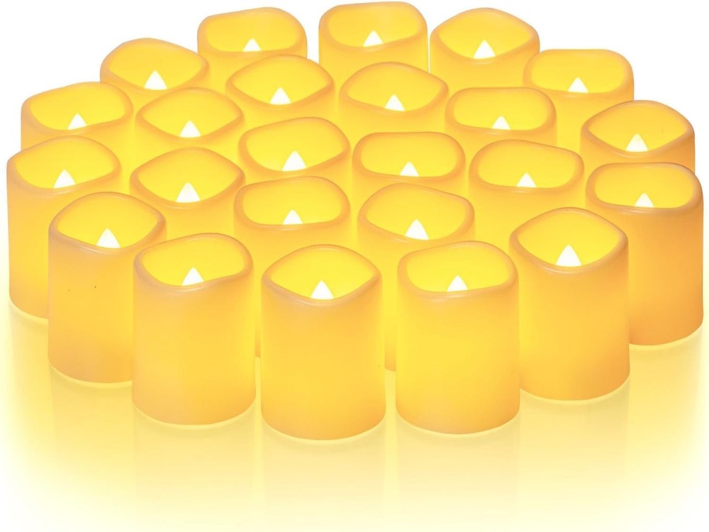 Homemory 24Pack Warm White Flickering Flameless Votive Candles