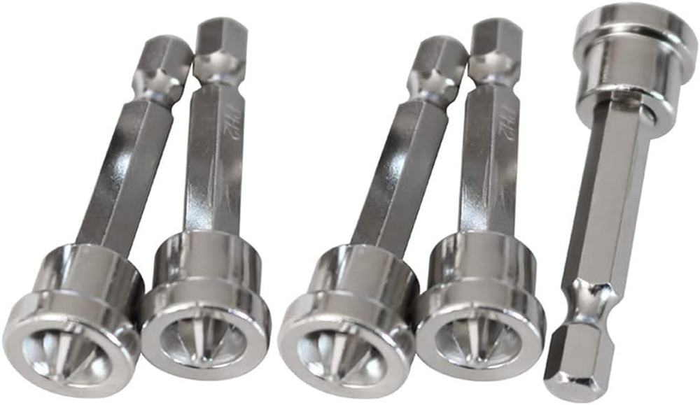 5pcs Magnetic PH2 Drywall Screwdriver Bit Set with Positioning Guide