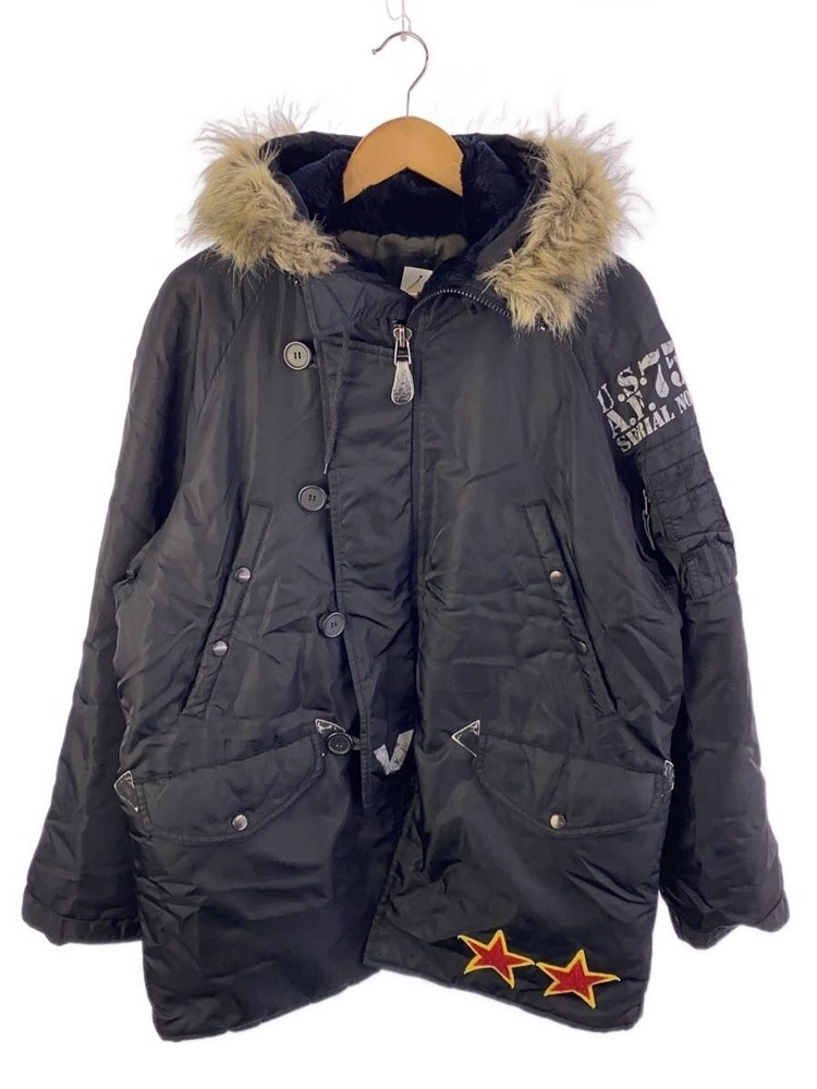 Avirex Flight Jacket/M/Nylon/Blk/Plain 3389