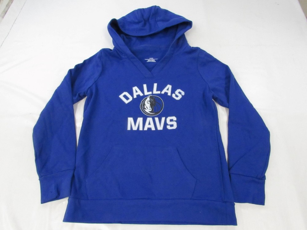 New Dallas Mavericks Mavs Women's Medium Blue Long Sleeve V-Neck Pullover Hoodie