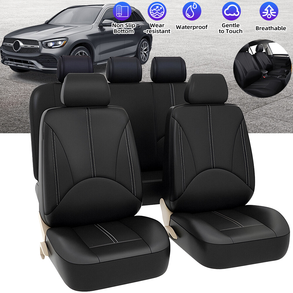 Nissan Full Set 5-Seat Leather Car Seat Covers Front & Rear Protector Cushion