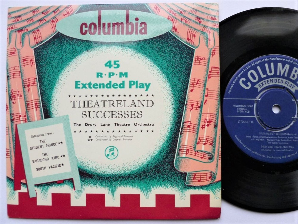 Drury Lane Theatre Orchestra Theatreland Successes EP Columbia SED5531 EX/EX 195