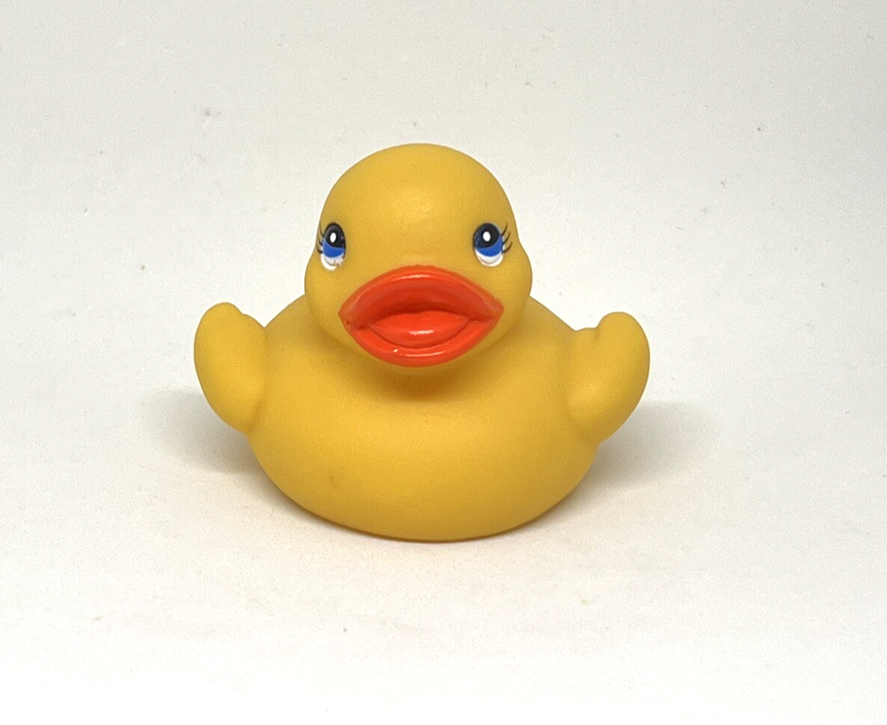 Classic Blue Eyes Long Lashes Rubber Duck 2” Ducky Bath Pool Jeep Toy