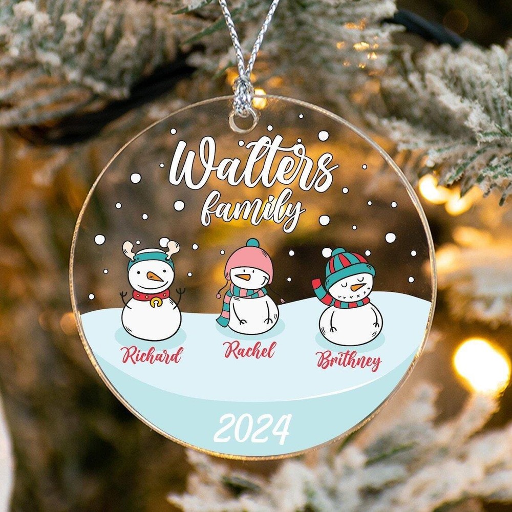 Custom Family Name Ornament  Christmas Ornament  Snowman Ornament Christmas 2024