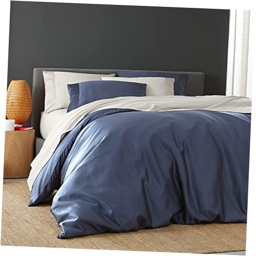 DOZ Bamboo Viscose Duvet Cover Set Full Queen Sapphire Blue