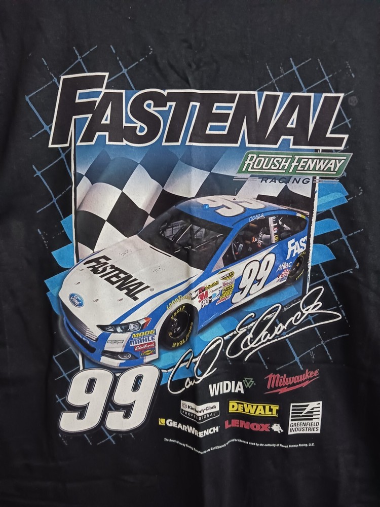Carl Edwards #99 Fastenal NASCAR Racing XL Black Cotton Short Sleeve T Shirt