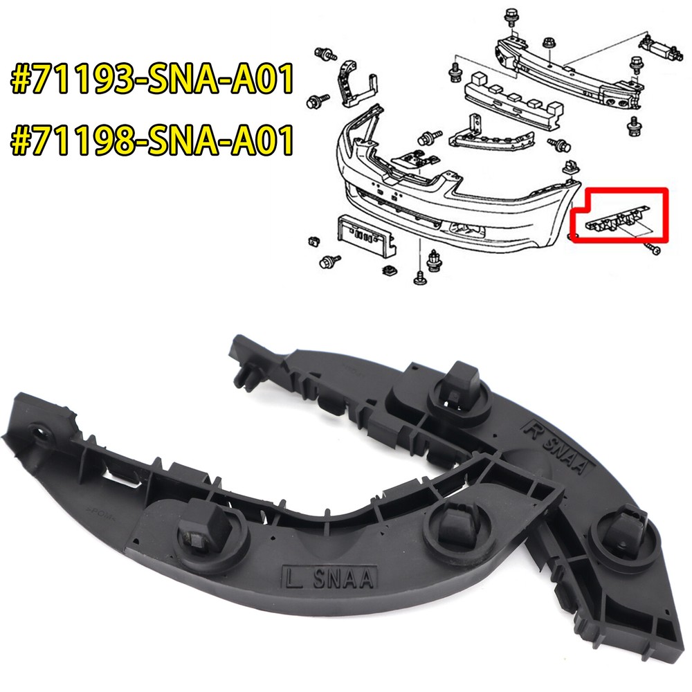 X2 Front Bumper Bracket 71193SNAA02 For Honda Civic 4-Door Model Sedan Car Parts