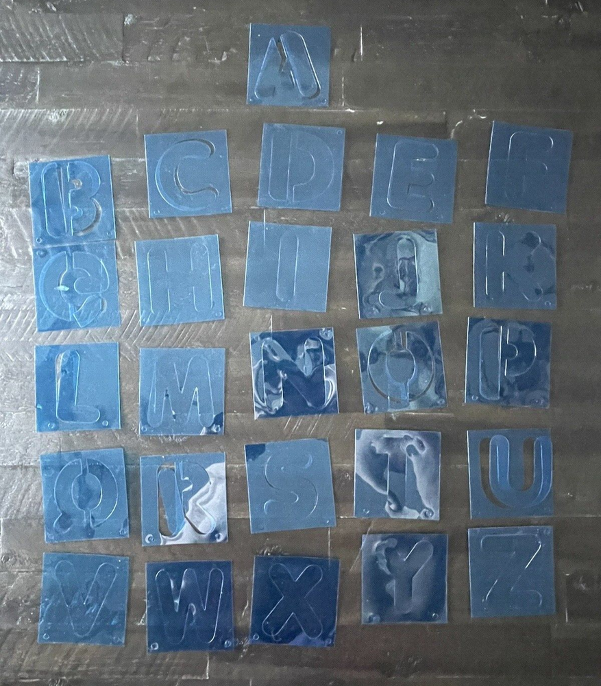 Back to School supplies Youth Teen Kids Blue Stencils Alphabet Shapes Numbers-image