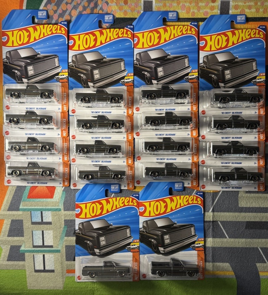 2025 Lot of 18 Chevy Silverado Pickup Truck Hot Wheels