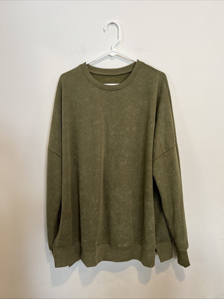 Shewin Women’s Casual Long Sleeve Crewneck Light Weight Loose Sweatshirt Size XL