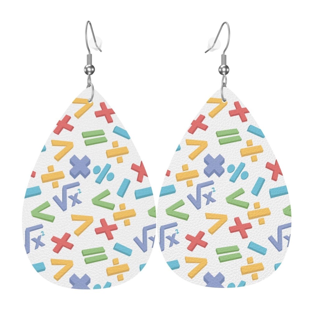 Faux Leather Teardrop Dangle Earrings for Women - 7 Styles