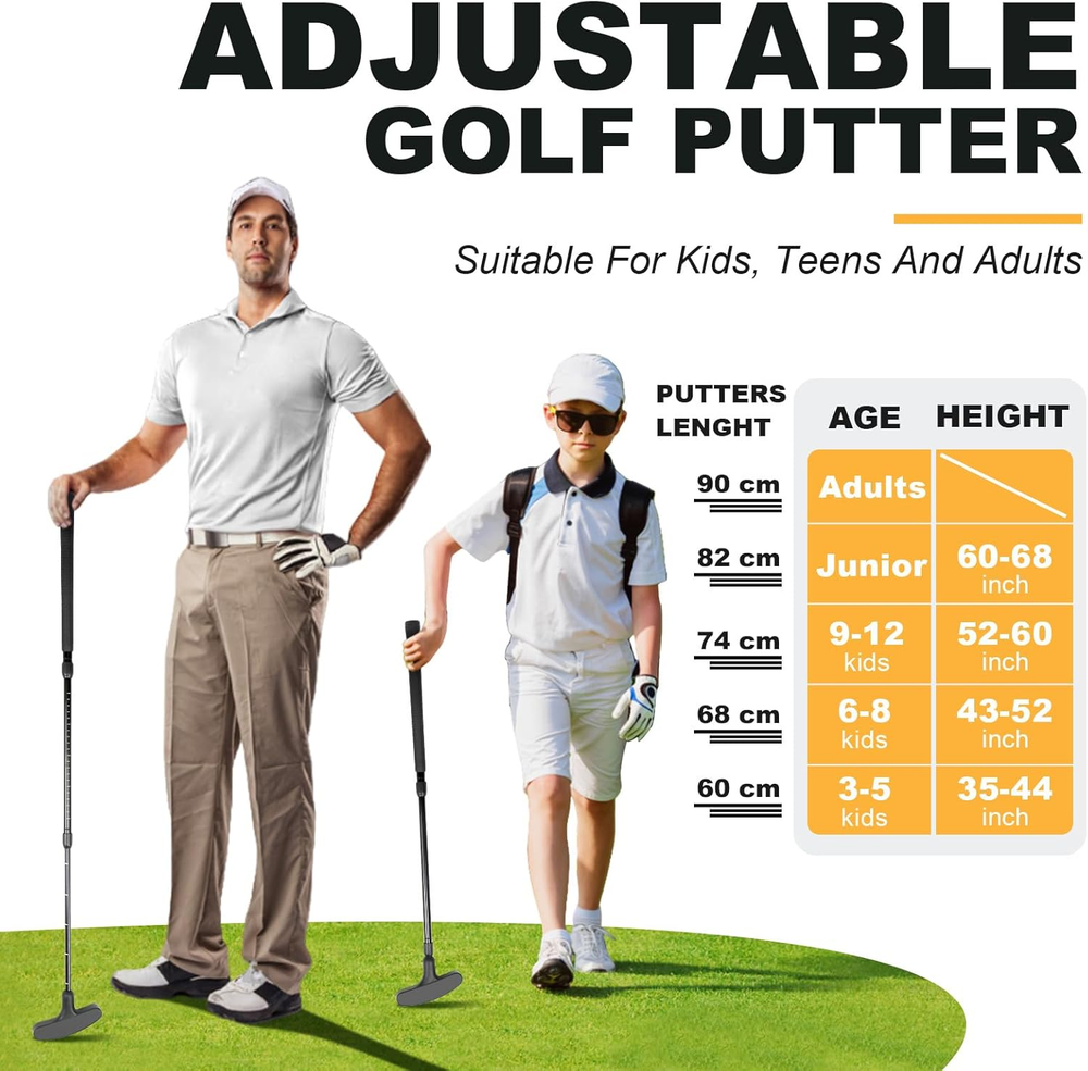 Adjustable Golf Putter Two-Way Kids Putter for Right Left Handed Mini Golf Set