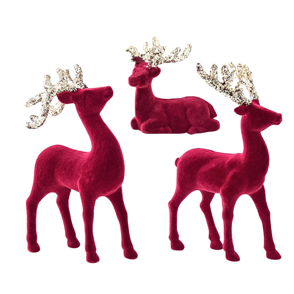 3Pcs Reindeer Christmas Decoration Retro Reindeer Holiday Party Amazing Present