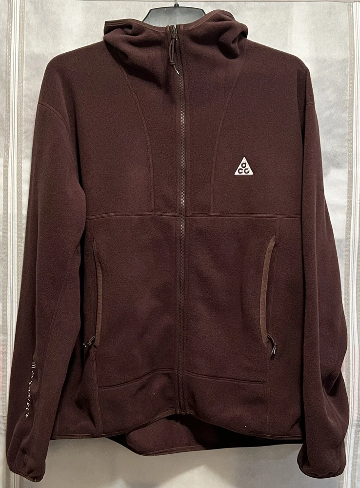 Nike ACG Wolf Tree Polartec Fleece Full Zip Hoodie Ale Brown FB8082-227 Medium M