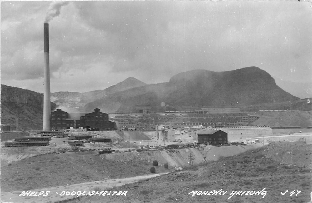 1940s Morenci Arizona Mining Phelps Dodge Smelter RPPC Postcard 25-4903