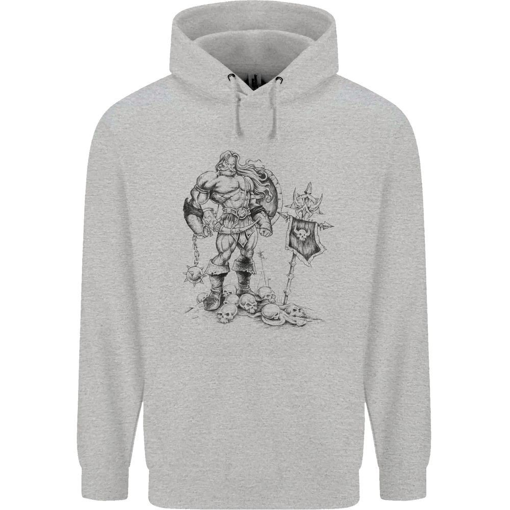 Viking Warrior Skull Thor Odin Valhalla MMA Mens 80% Cotton Hoodie
