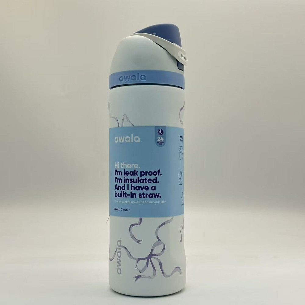 24 oz Owala Urban Outfitters Exclusive Tied 3D Printing FreeSip Blue Bow Quality