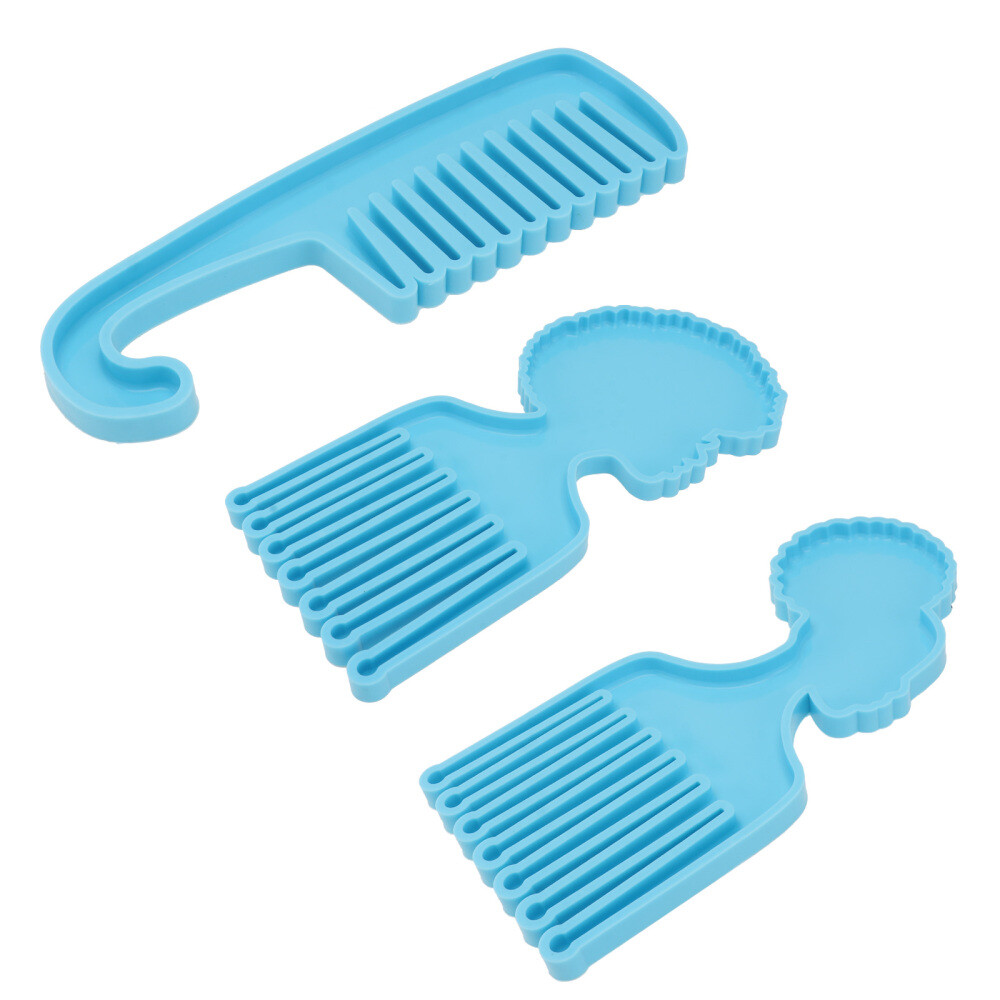 3PCS Hairdressing Comb Resin Casting Hair Pick Silicone Molds
