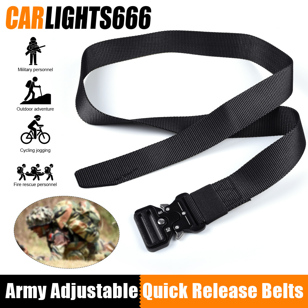 MEN Casual Military Tactical Army Adjustable Quick Release Belts Pants Waistband