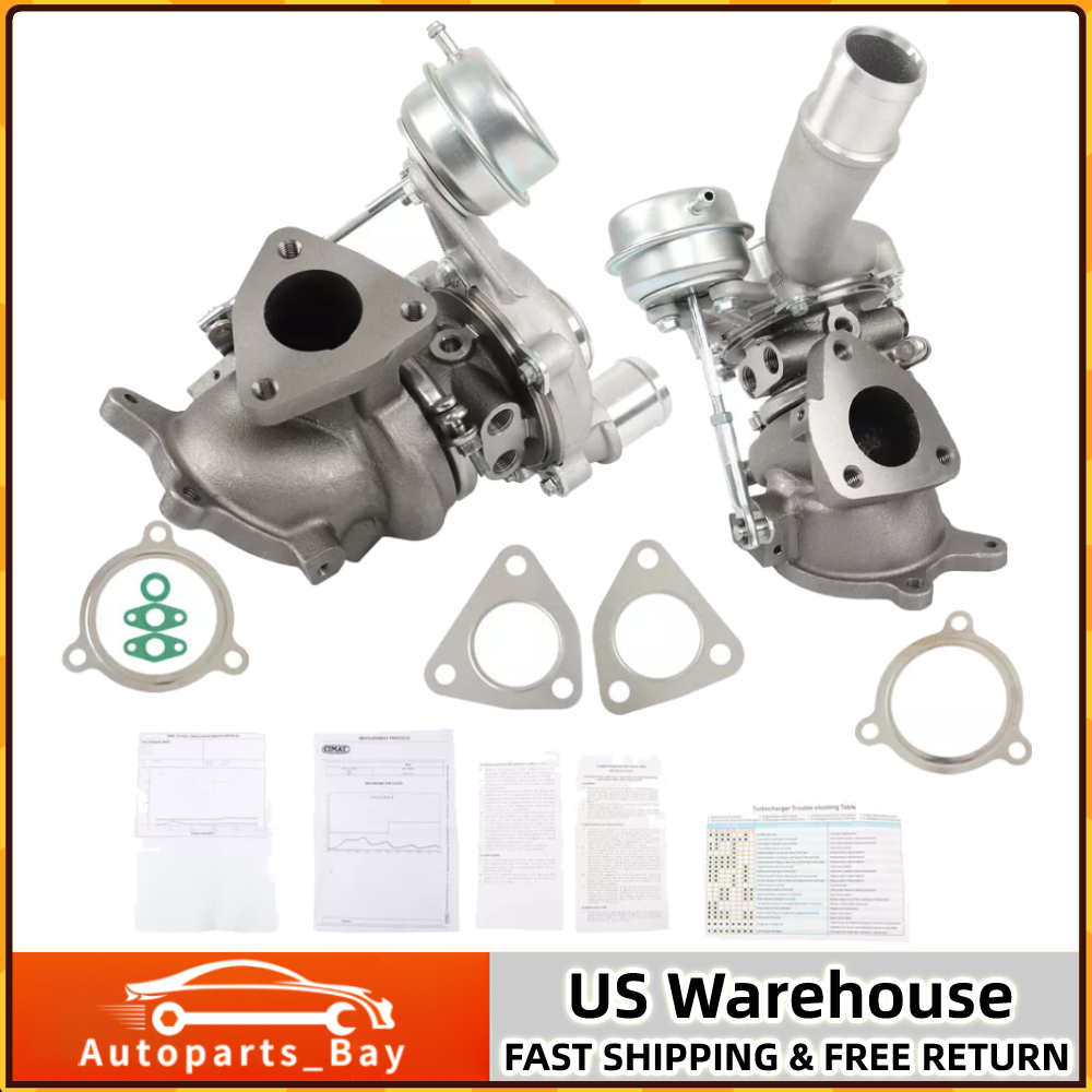 Left+Right Turbo Turbocharger AA5E9G438GD For 10-19 Lincoln MKT MKS Ford Flex