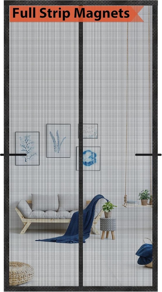 Fiberglass Magnetic Screen Door with Full Strip Magnets for Secure Seamless Closure