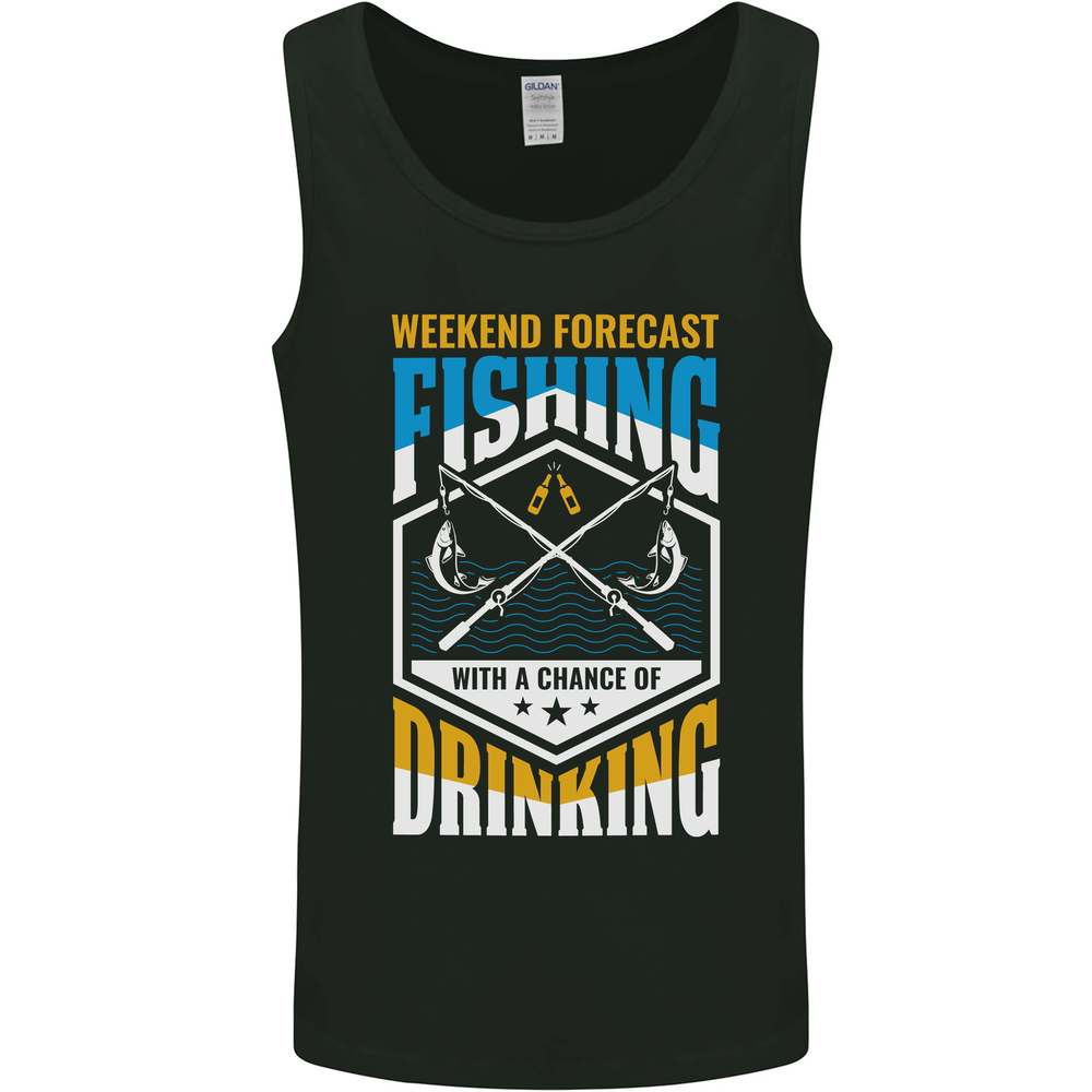 Weekend Fishing Funny Alcohol Beer Mens Vest Tank Top