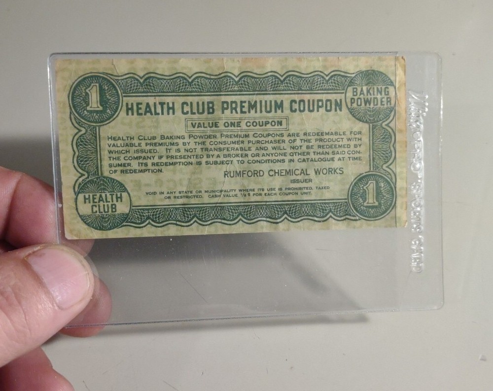 Vintage Health Club Baking Powder Advertising Coupon in Protective Sleeve Used-image