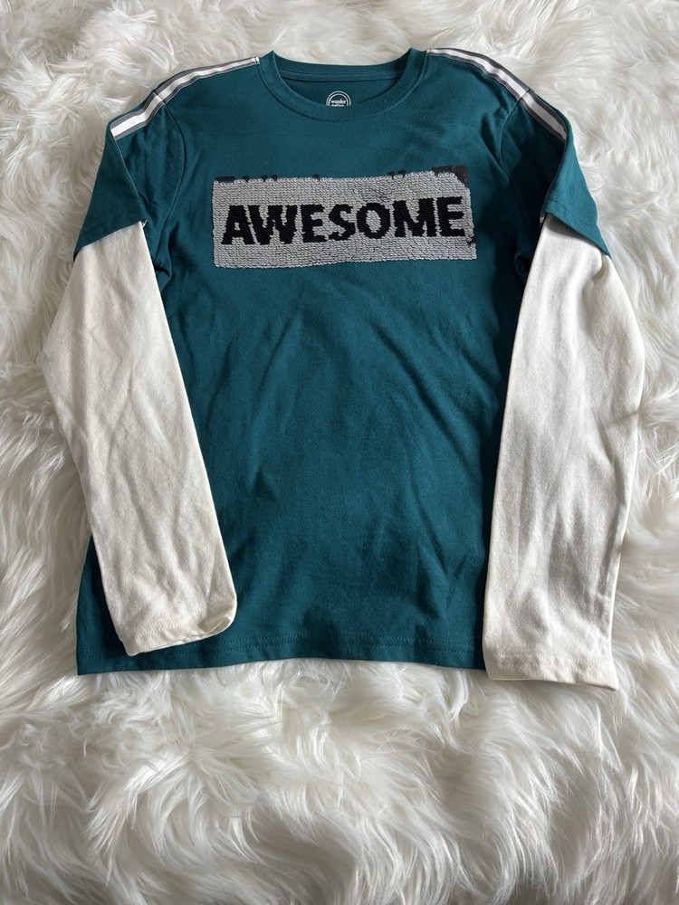 Wonder Nation Girls Awesome Shirt Size Medium 10-12 Large New With Tags .