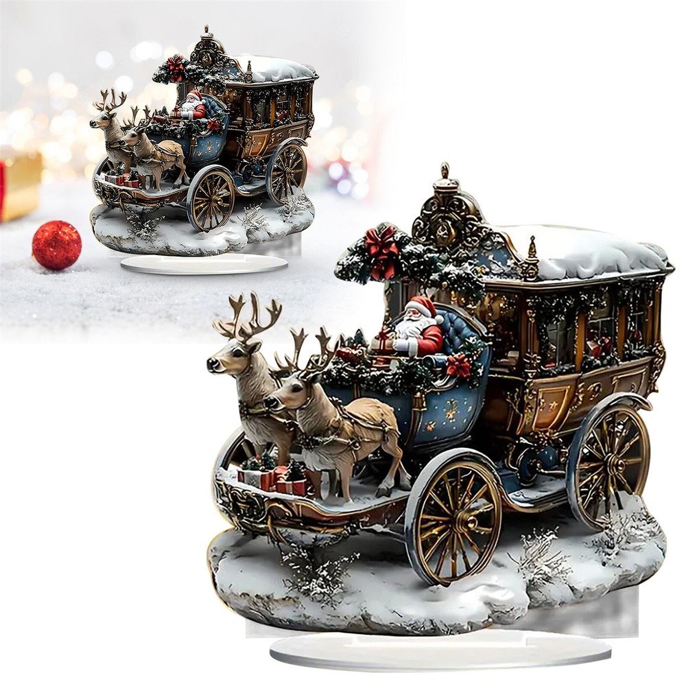 Santa Claus Pendant Christmas Decorations Reindeer Sled Decorate Xmas Ornaments