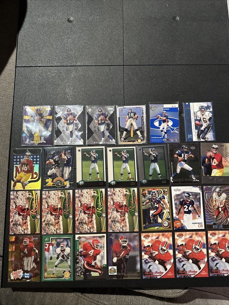 Ryan Leaf & Champ Bailey Mostly RC Rookie Lot Of 27 1999 Ultra, 1998 Bowman +