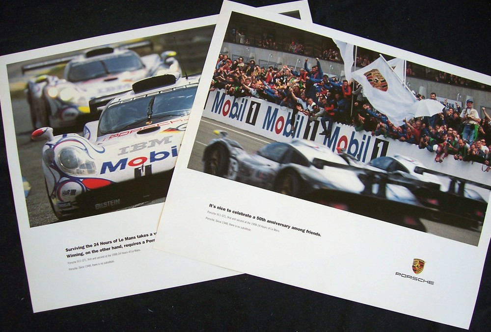 PORSCHE 993 911 GT1 LE MANS FRIENDS & SURVIVING RACECAR SHOWROOM POSTER SET 1998