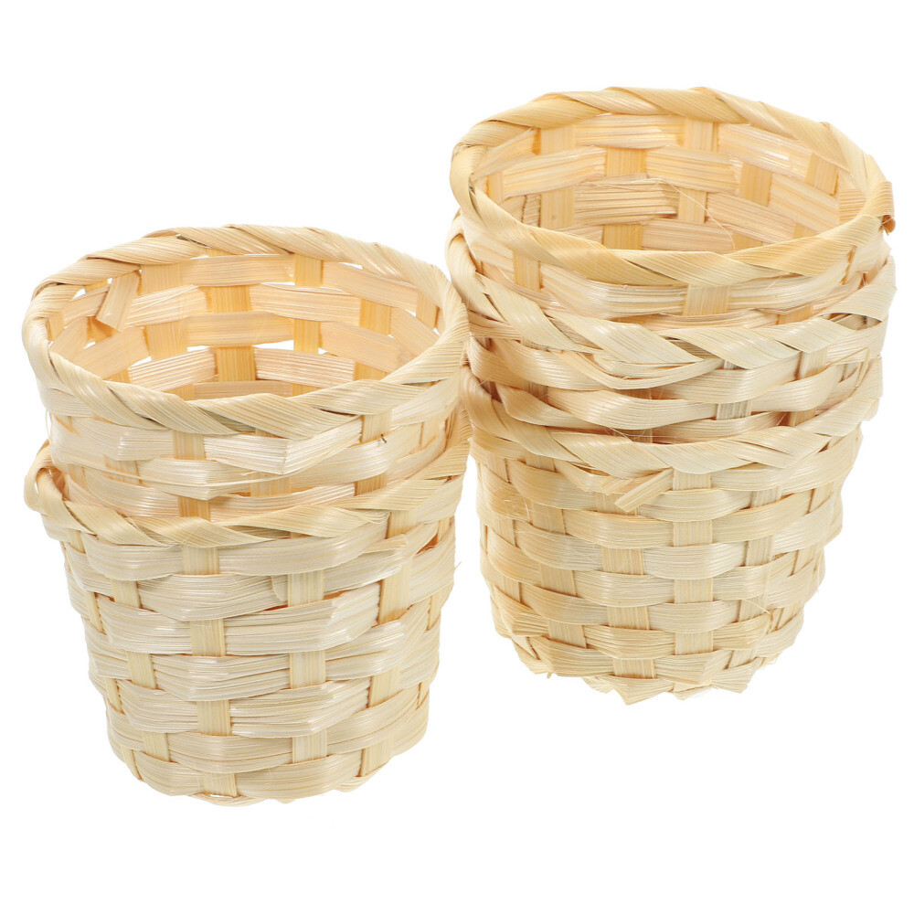 5pcs Wicker Storage Basket Clothes Small Basket Without Handles