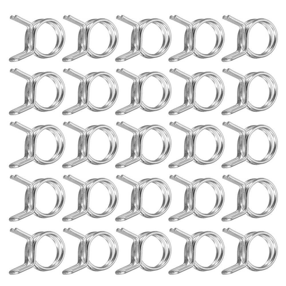 25Pcs 10mm/0.39inch Double Wire Spring Hose Clamp