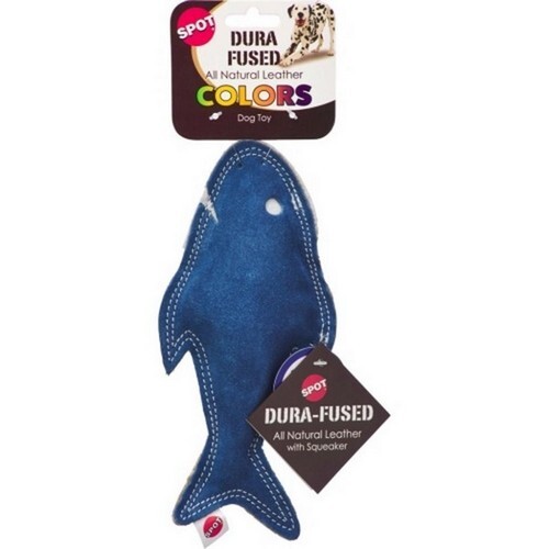 Dura Fuse Leather Fish Dog Toy Assorted 1 Count / 7 Inc