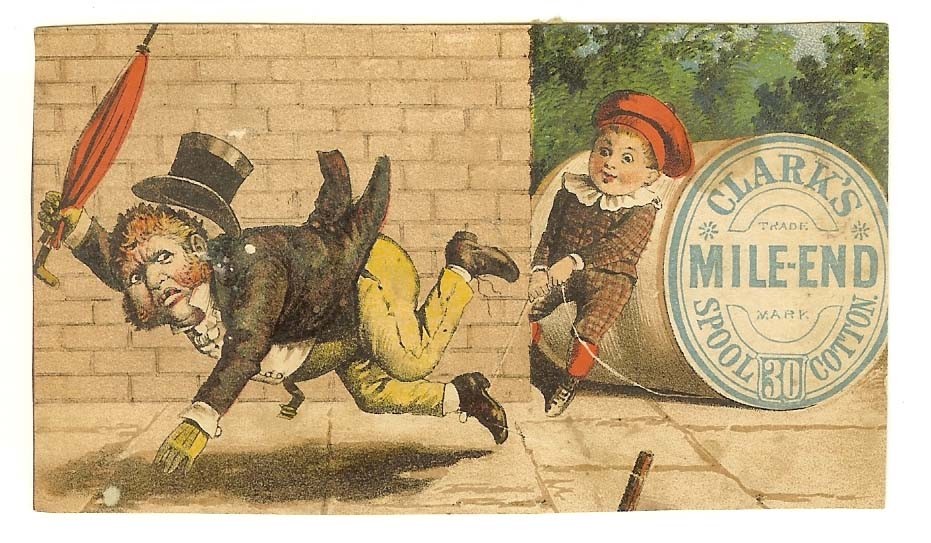 Funny Boy Trips Man Victorian Scrap Clark’s Mile End Thread 1880s