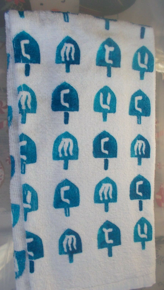 Multi-color Blue & White Christmas Jewish Cotton Kitchen Towel-image