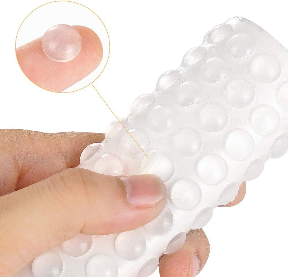 200PCS Cabinet Bumpers Clear Rubber Self Adhesive, Soft Round